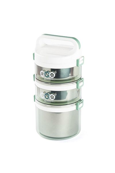 Tantitoni Tantitoni 2.7 Liter 3-Layer Metallic Food Carrying Container - Colorful