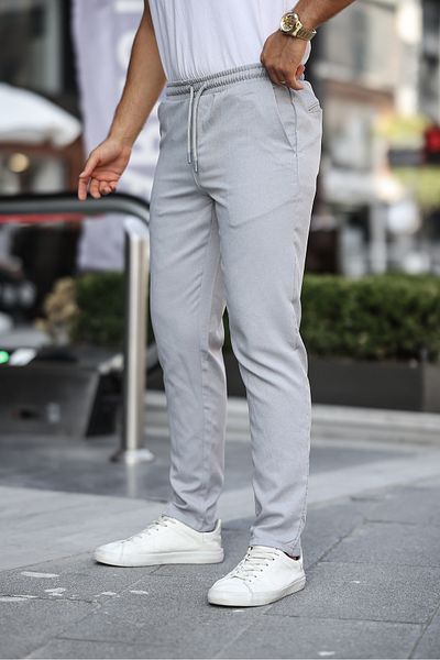comstar Ανδρικό παντελόνι Jogger Grey με ελαστική μέση