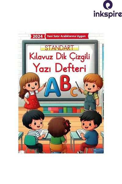 inkspire Noua tablou de cursuri Bloc de scris frumos A4 19x27 cm 24 coli Ghid standard Bloc de scris cu linie verticală