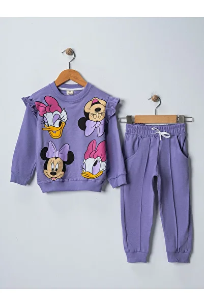 BUUFUU Set cu mâneci lungi cu volane și buzunare Mickey Mouse Daff pentru fetiță