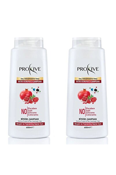 PROXİVE Proxıve Tuzsuz Parabensiz Silikonsuz Boyasız Bitkisel Boya Koruyucu Şampuan 650 ml X 2 Li Avantaj