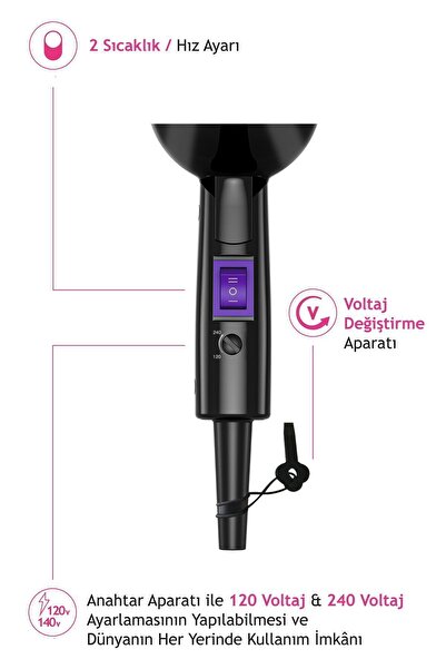 Altus Al 885 Katlanılabilir Mini Saç Kurutma Makinesi