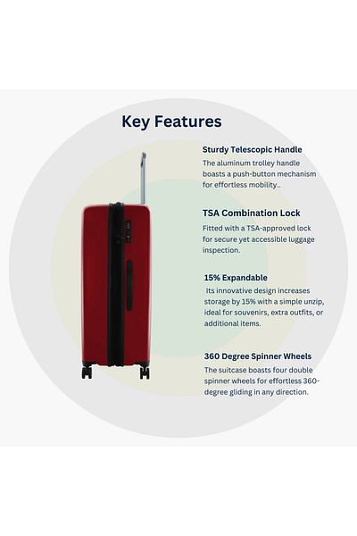 NATIONAL GEOGRAPHIC Cruise Suitcase Set 3 pc, Burgundy