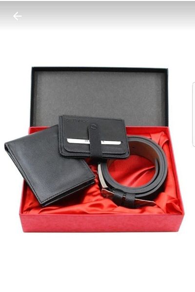 Carlino Men's Belt, Wallet and Card Holder Set