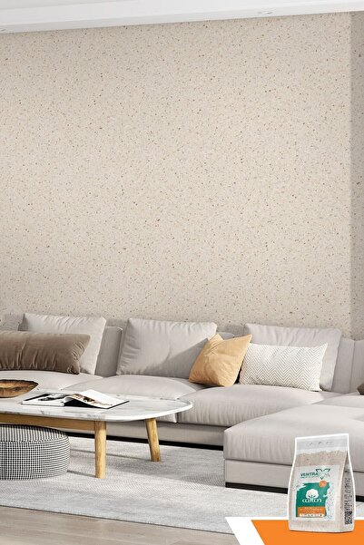 Ventrawall Ipek Sıva | Canlı Sıva | Isı Ve Ses Yalıtımlı Sıva | %100 Pamuk | Krem | C04-1,5 Kg | 5m²