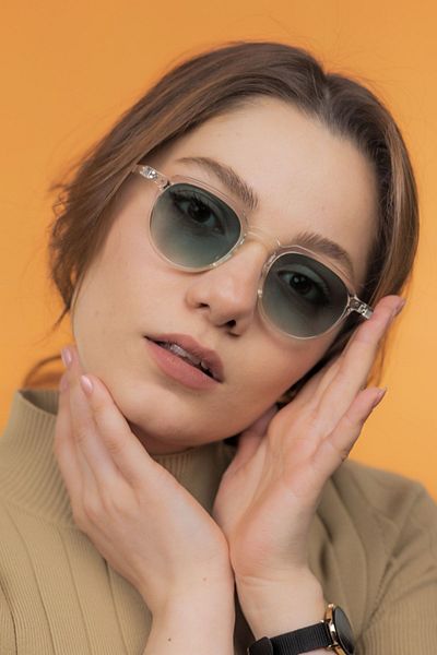 LUNOX Crystal Gradient Green Unisex Sunglasses