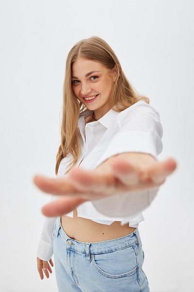 LUOKK Cămașă albă din popelin Ruth Crop