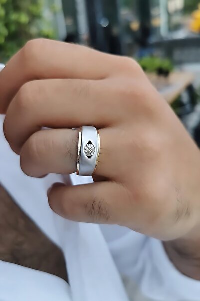 Utku Kuyumculuk 14 AYAR 0,65 CT PIRLANTA TAŞLI ÖZEL TASARIM ERKEK YÜZÜK
