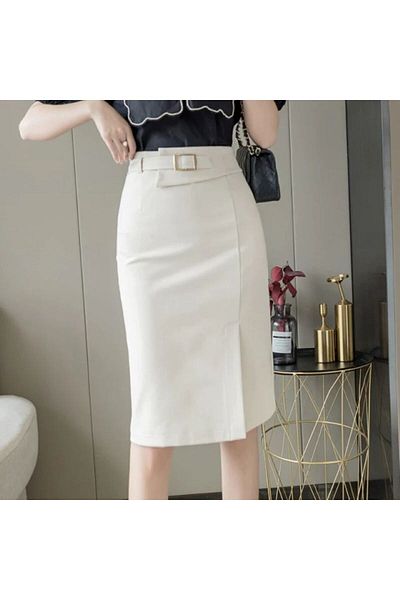 PEPULEM Modern Interpretation of Classic Style: Slit Midi Skirt