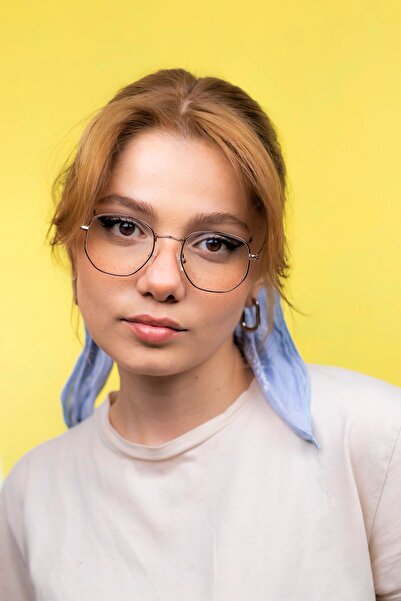 LUNOX Unisex Gold Metal Blue Light Protection Screen Glasses (Pentagonal)