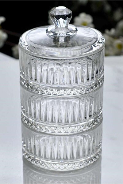 İnova Home Decor Elysia 3-Tier Transparent Glass Snack Bowl Decor