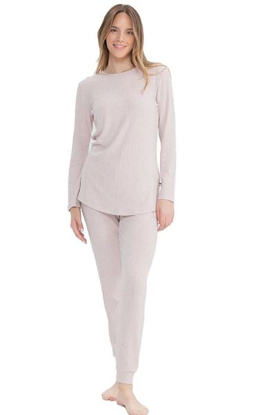 U.S. Polo Assn. Set de pijamale roz pentru damă - decolteu, mânecă lungă