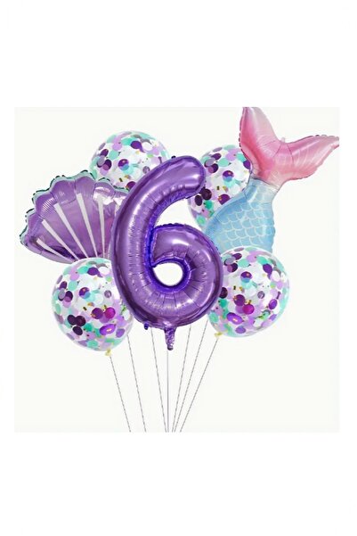 BİDOLUMUTLULUK Deniz Kızı Konsept Metalik Balon Seti Parti Eğlence Kutlama