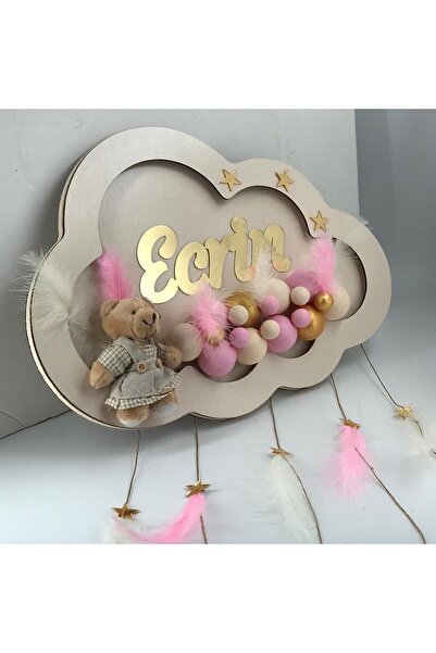 Bebek Çikolatası AHŞAP BULUT KAPI SÜSÜ - IŞIKLI BEBEK KAPI SÜSÜ - İSİMLİ KAPI...