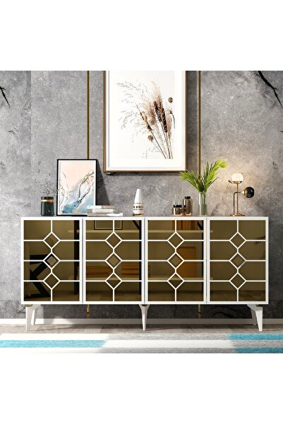 cantek dizayn ADEN KONSOL BEYAZ-ALTIN