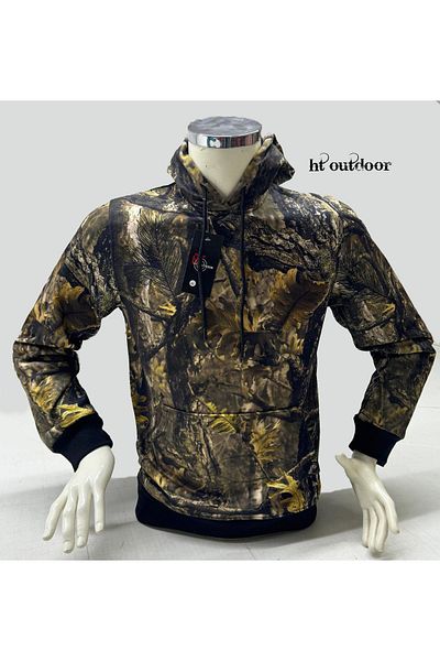 HT Outdoor Personality Leaf Patterned Sweatshirt - Our Model
