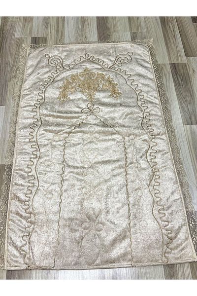 AYHANHOME طقم زفاف مخملي فرنسي - سجادة صلاة مطرزة بالجبر