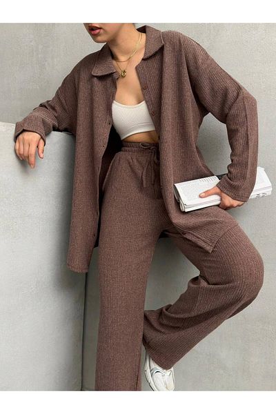 LAMİFUSTORE Comfortable Melted Trousers and Shirt Set