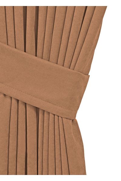 cheap's home Milky Brown Colored Honeycomb Textured Velvet - Pleated Background Curtain (1 x 2.5)