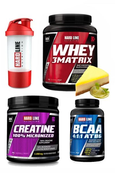 Hardline Whey 3matrix 908 G - Lemon Cheesecake Bcaa 4:1:1 120 Tablets Creatin 100% Micronized 300 G