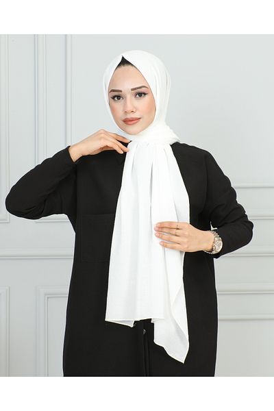 JAWEL ŞAL 1944 Cream Crinkle Patterned Shawl