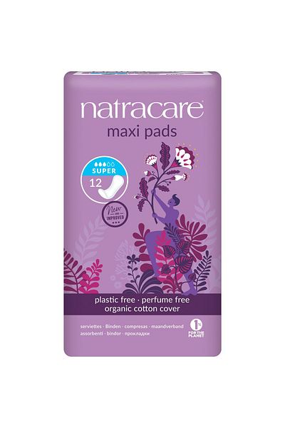 Natracare Maxi Super Hygienic Pads 12 Pack