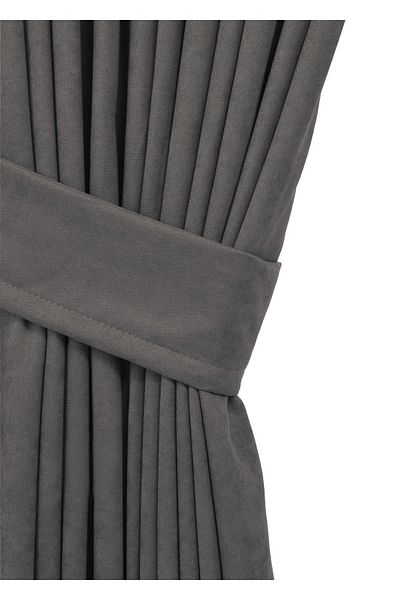 cheap's home Velvet Woven - Honeycomb Textured, Pleated Background Curtain (1 x 2.5) (ANTHRACITE)