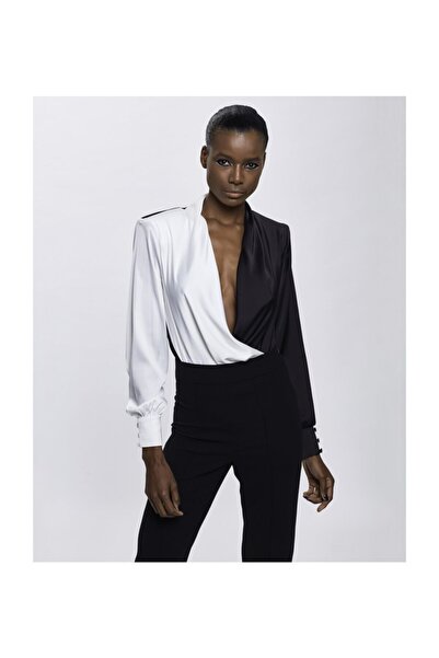Bianco e Nero Kadın Black And White Siyah Beyaz Bodysuit