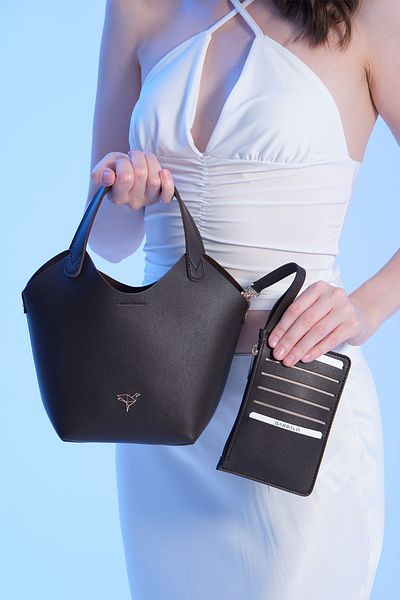 Garbalia Nairobi Black Women's Shoulder Bag - Adjustable Strap, Magnetic Closure and Kitten Card Holder