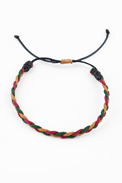 June Jewelry Unisex Makrome 3 Renk Boyu Ayarlanabilir  İp Bileklilk 008