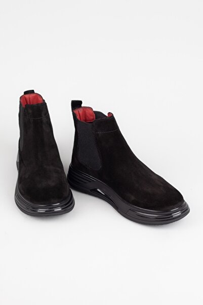 MARCOMEN Ανδρικές μπότες από γνήσιο δέρμα με ελαστικό πλαϊνό σουέτ