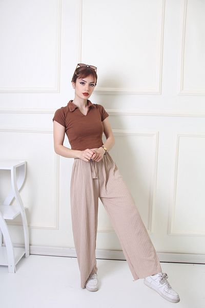 Rudaconcept GREY-CREAM 2 buc. Pantaloni de pijama confortabili din velur - Set de 2 pantaloni de pijama confortabili
