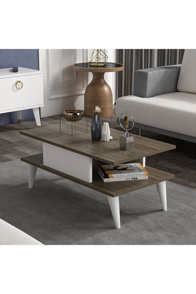 Ayça Beta Orta Sehpa Ceviz Beyaz