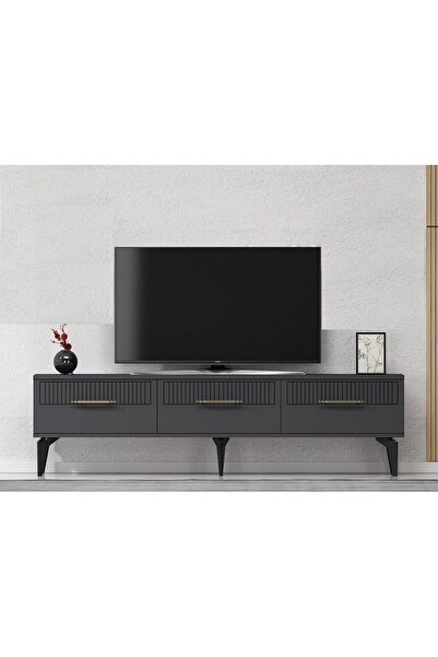 DEMONTE DECOR Alvin 180 Cm Tv Sehpası Antrasit Antrasit