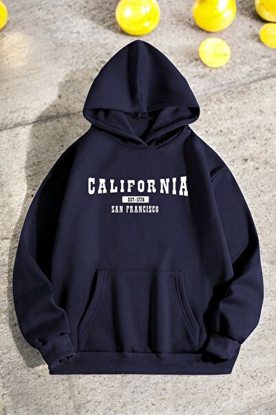 trendypassion سترة وقلنسوة قطنية كبيرة الحجم للجنسين من كاليفورنيا