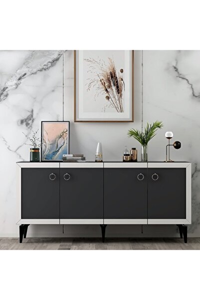 DEMONTE DECOR SELLEN KONSOL ANTRASİT-BEYAZ