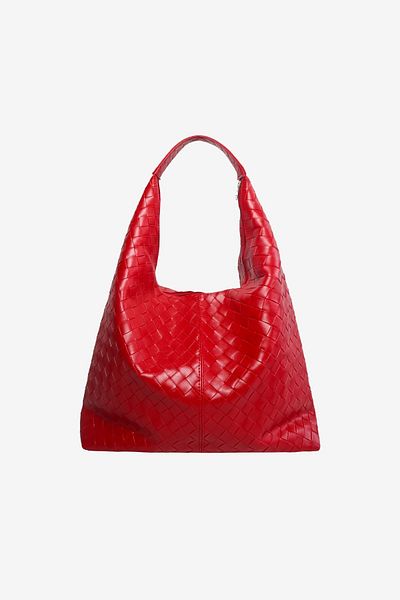 MARSEPTUN Milan Knitted Textured Red Matte Bag