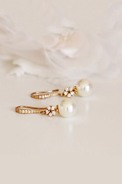 Karem Jewellery Women's Wedding Earrings - Pearl Detailed