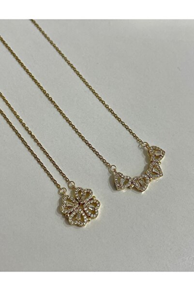 Genel Markalar Kalp Yonca Açılabilir Mıknatıslı Çelik Kolye