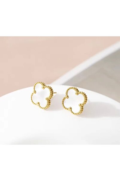 Shine All Day by Sevgi 925 Ayar Gümüş Sedef  Yonca Küpe