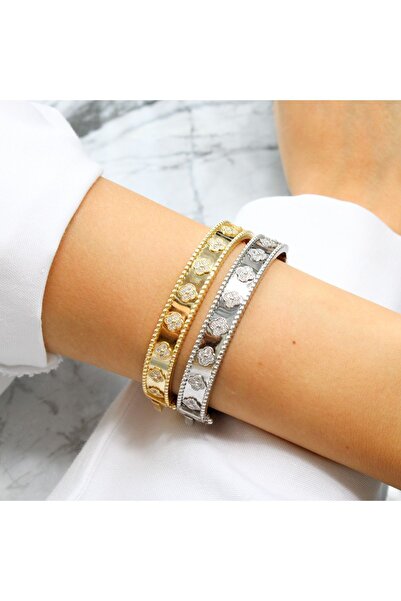 Shine All Day by Sevgi 925 Ayar Gümüş Van Cleef Yonca Kelepçe Bileklik