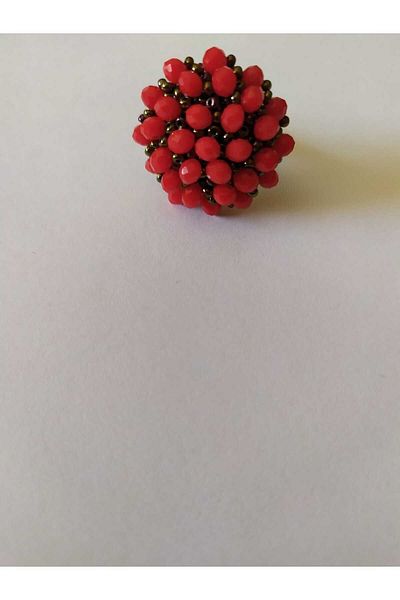 Sam Ring / Handmade Crystal Bead Knitted