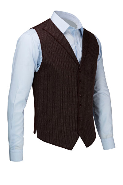 Çizgi Triko Stripe Knitwear Men's Buttoned Sports / Classic Knitwear Knitted Sleeveless Vest - 5001Ls