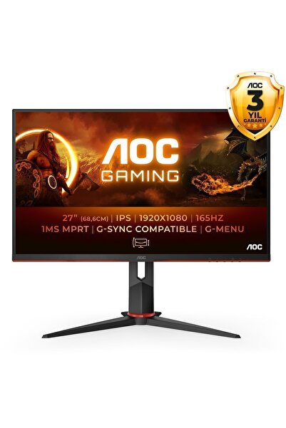 Aoc 27" 27g2spu/bk 165hz 1ms Hdmı Dp D-sub Adaptivesync Usb 3.2 Pivot Fhd Ips...