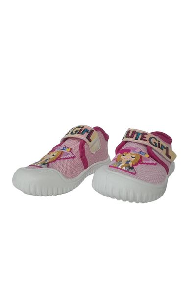 GEZER Pink and White Figured Girl's Shoe - Ultra Light, for Home and School Nursery Gzerr59-179