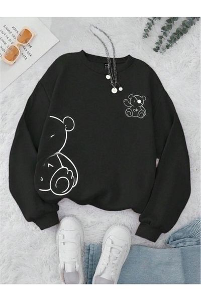 MOONBULL Dámská oversize mikina Bear Printed