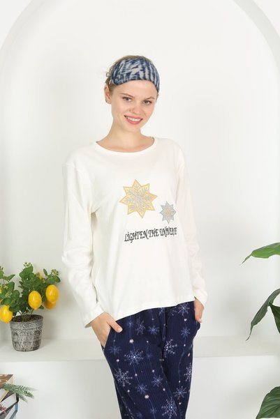 Tamay Boxer Winter 3-Piece Set with Dressing Gown (HOODED WELL SOFT Dressing Gown FLEECE BOTTOMS PJJAMAS COMBED EMBROIDERED BLOUSE)