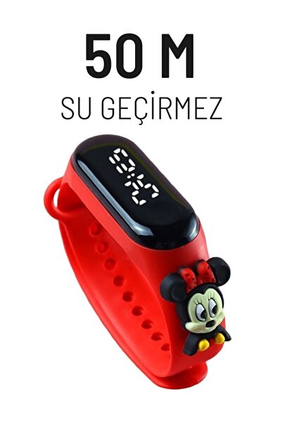 ZAVİRA Çocuk Kol Saati Led Dokunmatik Su Geçirmez Minnie Mickey Mause