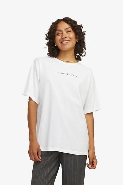 JJXX Tricou alb pentru femei Jxselma BlancdeBlanc - 12262605