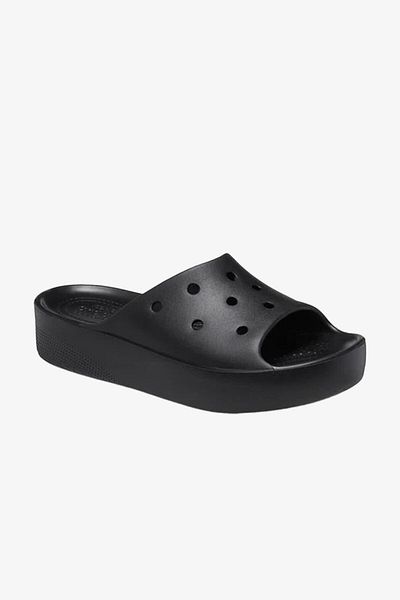 Crocs Black Classic Platform Slide Women's Clog Slippers -208180-001